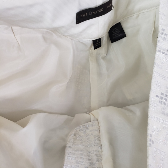 The Limited Cassidy fit women's short size 8 classy silver sheen ecru band waist - Picture 8 of 13